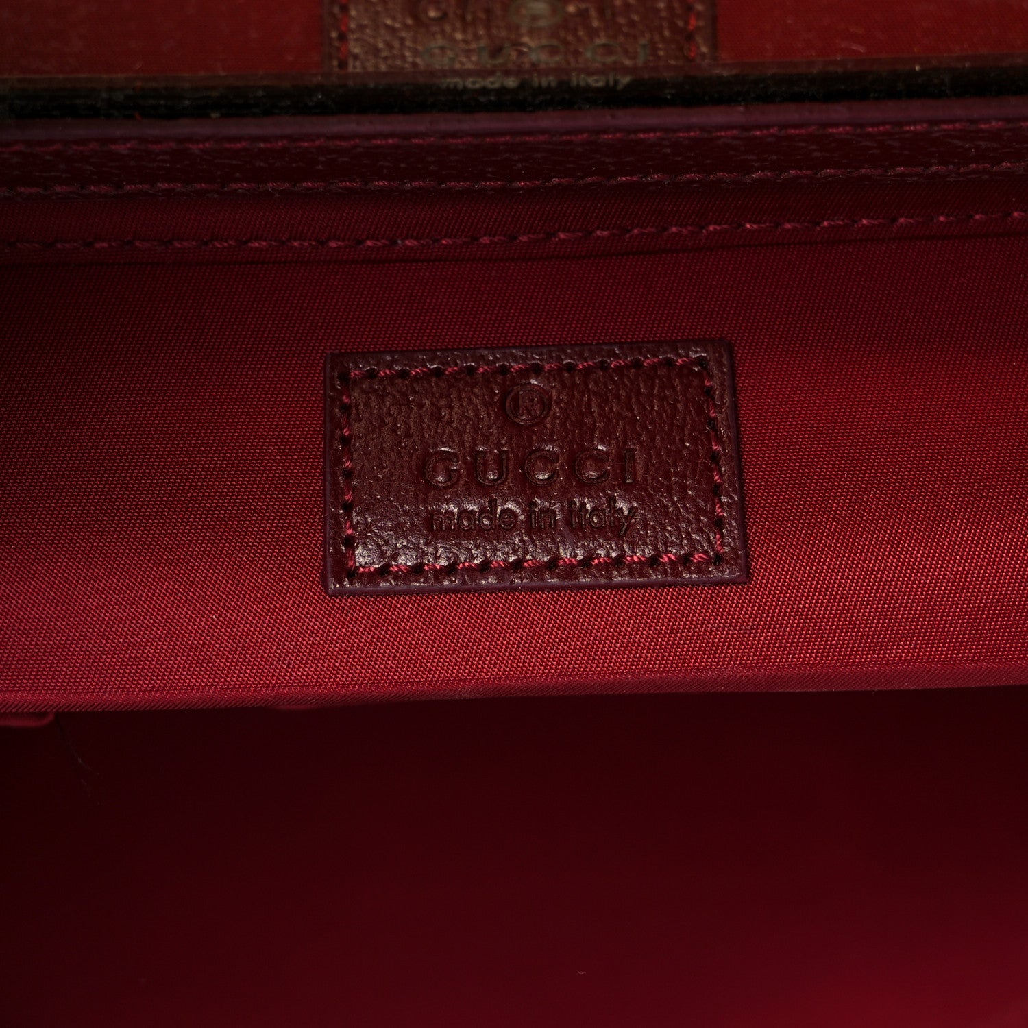 Gucci GG Supreme Monogram Ancora Calfskin Vanity Cosmetic Case Beige Ebony Rosso 6 of 13