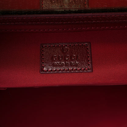 Gucci GG Supreme Monogram Ancora Calfskin Vanity Cosmetic Case Beige Ebony Rosso 6 of 13
