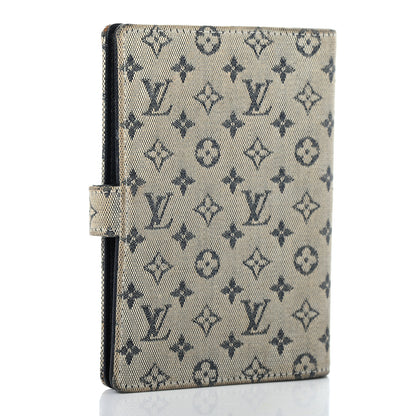Louis Vuitton Mini Lin Small Ring Agenda Cover Blue 3 of 7