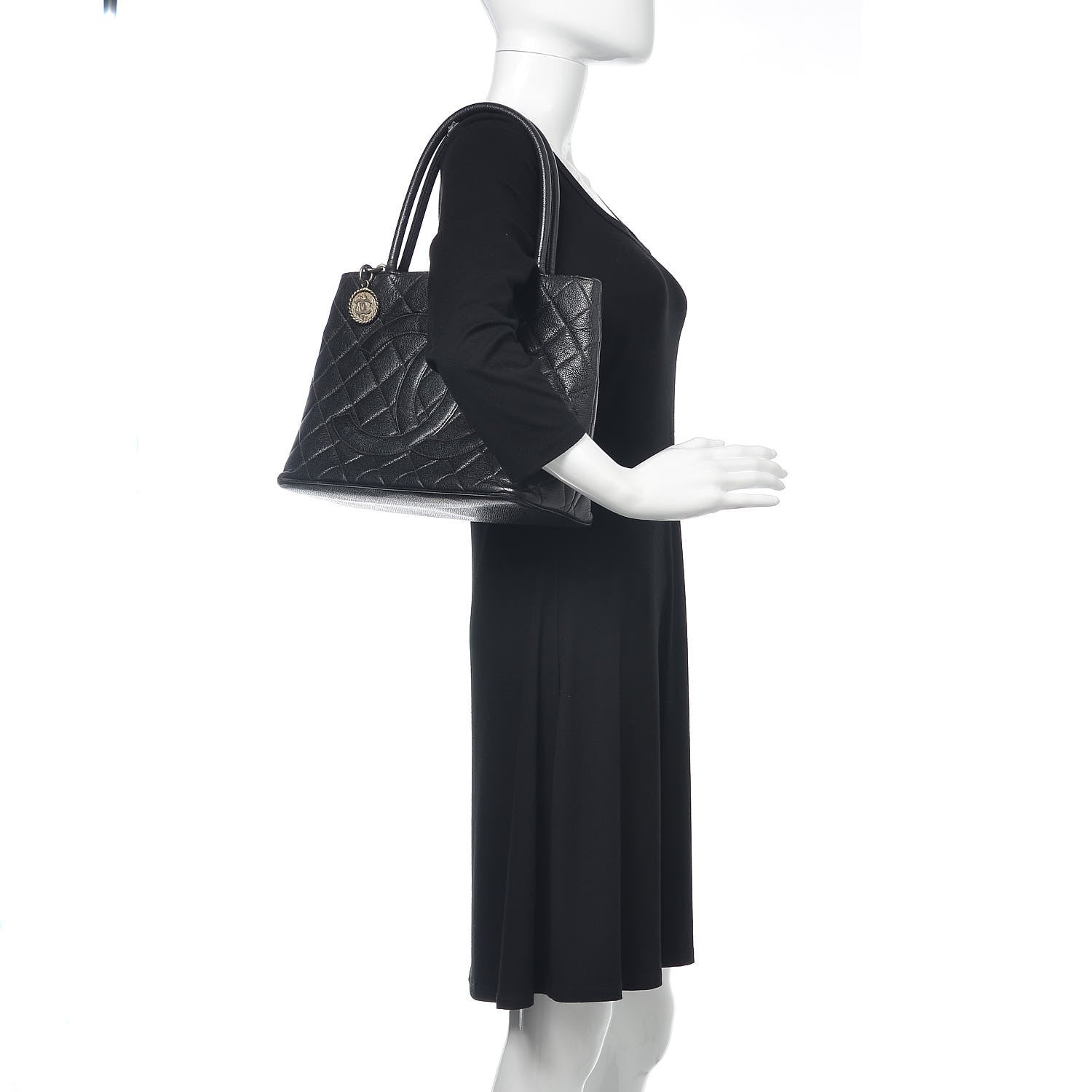 Chanel Caviar Quilted Medallion Tote Black 2 of 27