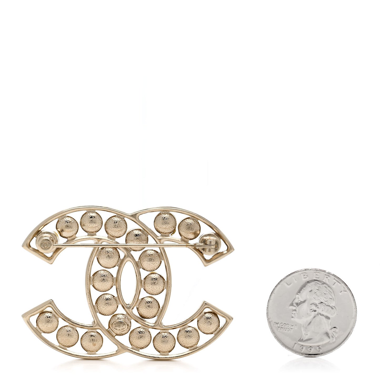 Pearl CC Brooch Light Gold