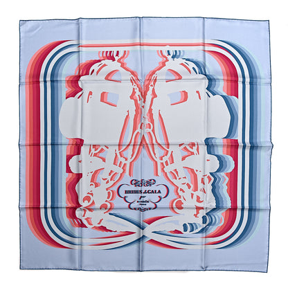 Hermes Silk Brides De Gala Shadow Scarf 90 Bleu Ciel Rose Vif 1 of 6