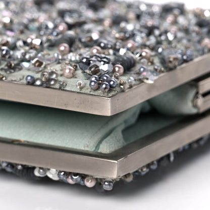 Judith Leiber Crystal Sequin Embellished Minaudiere Clutch Silver 9 of 14