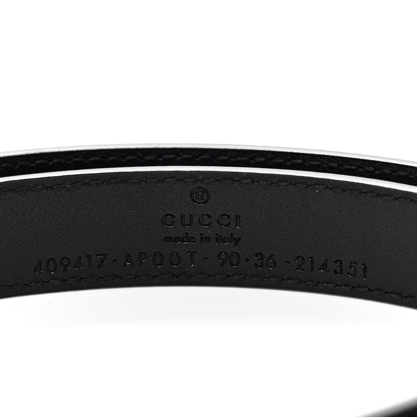 Calfskin Double G 20mm Belt 90 36 Black