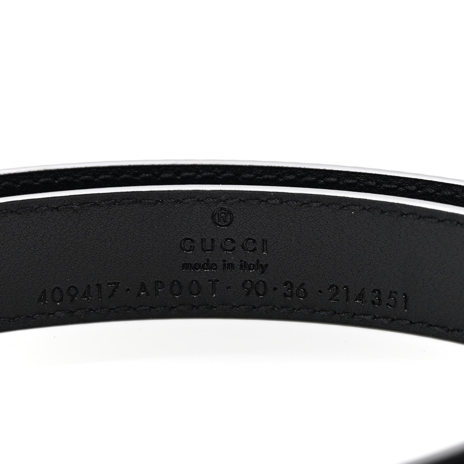 Gucci Calfskin Double G 20mm Belt 90 36 Black 3 of 5