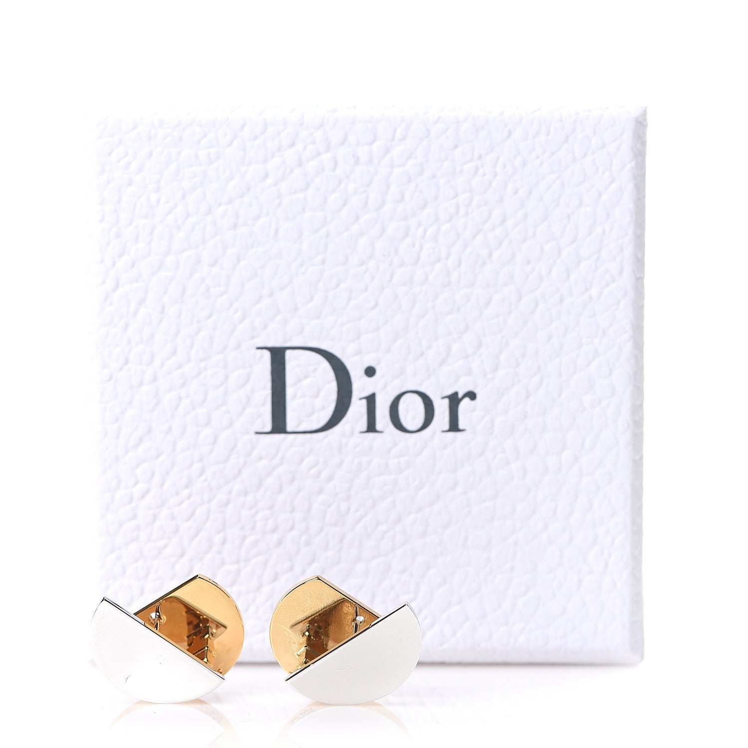 Christian Dior Half Moon Earring Gold Silver 4 of 4