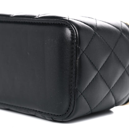 Chanel Lambskin Quilted Small Vanity Case With Chain Black 9 of 9