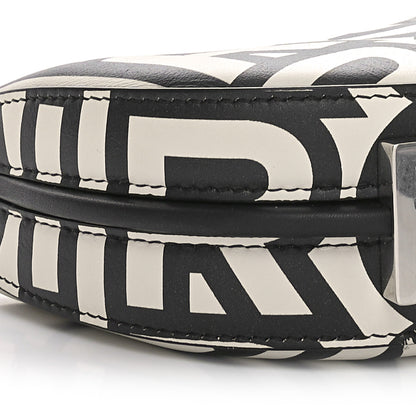 Fendi X MARC JACOBS Nappa Vitello King Logo Print Nano Fendigraphy Hobo Charm White Black 9 of 10