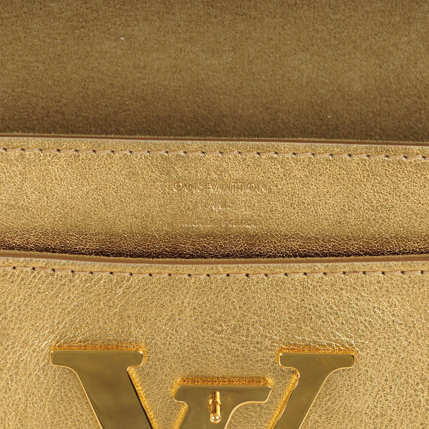 Metallic Calfskin Louise Clutch Gold