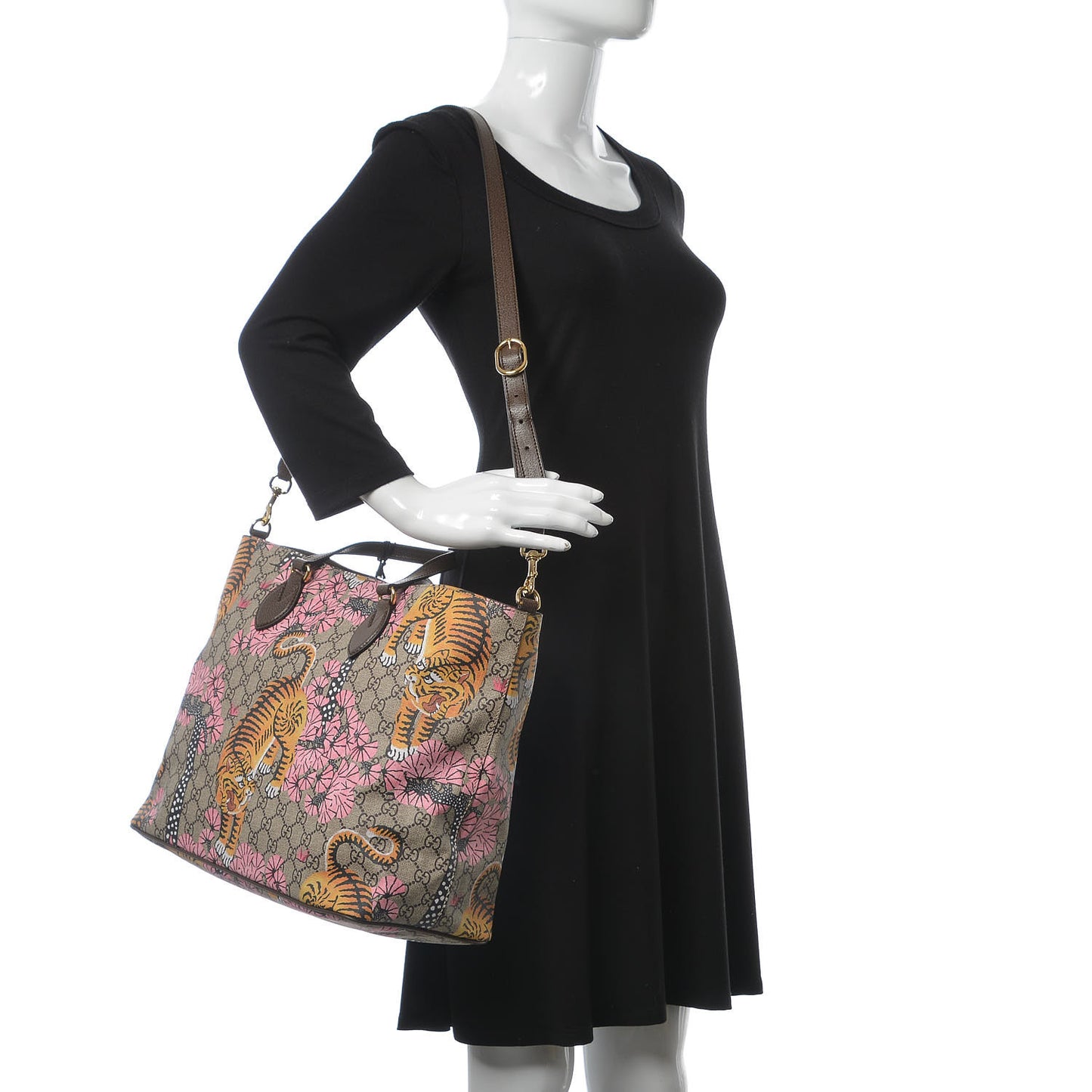 Soft GG Supreme Monogram Bengal Medium Crossbody Tote Beige Pink