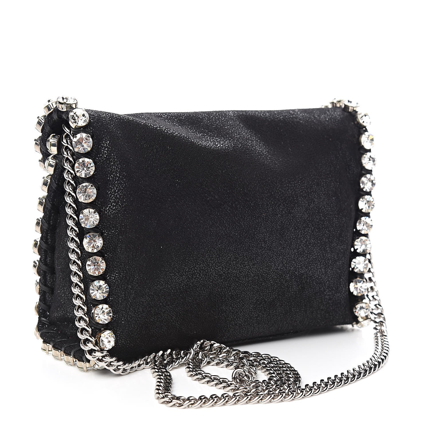 Stella McCartney Shaggy Deer Mini Fold Over Falabella Crystal Crossbody Black 3 of 9