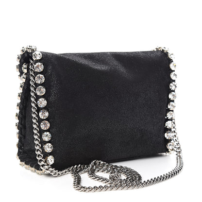 Stella McCartney Shaggy Deer Mini Fold Over Falabella Crystal Crossbody Black 3 of 9