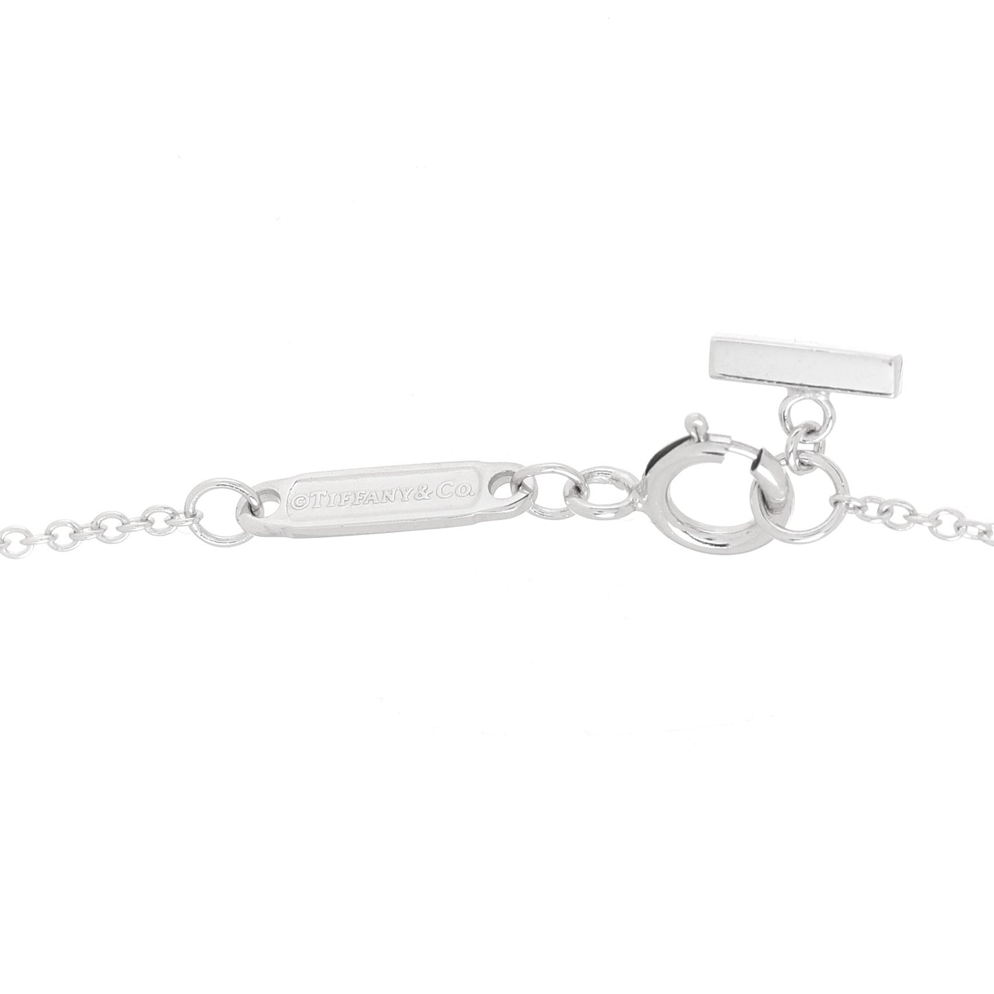 18K White Gold Ruby Large T Smile Pendant Necklace