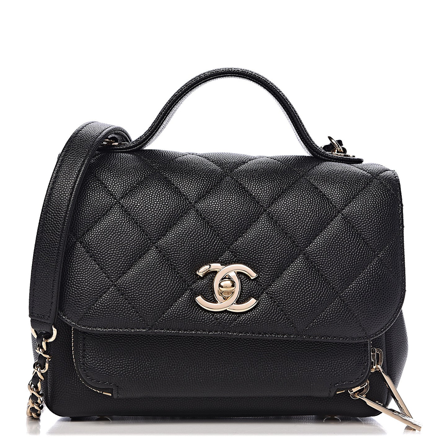 Caviar Quilted Mini Business Affinity Flap Black