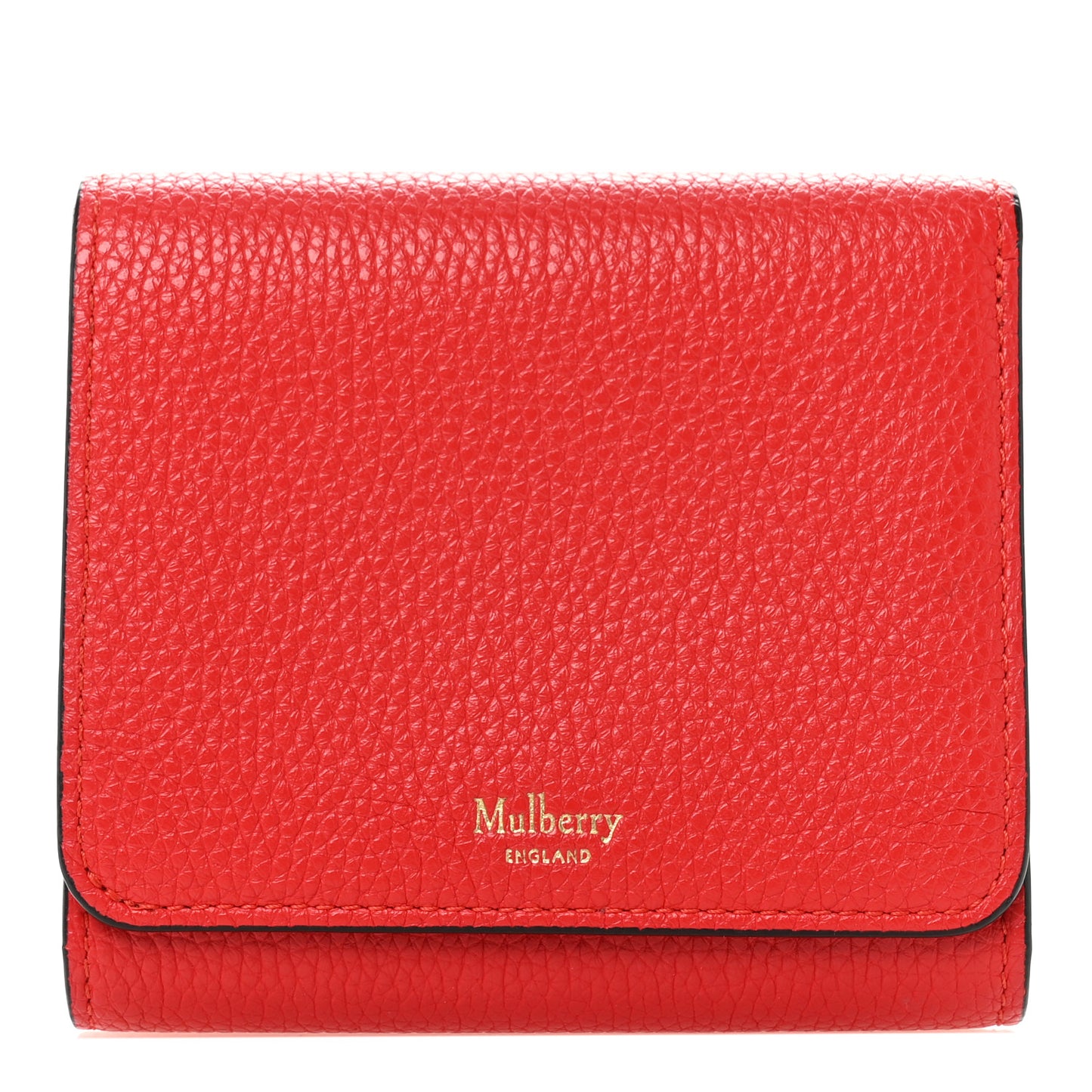 Small Classic Grain Tri-fold Wallet Red