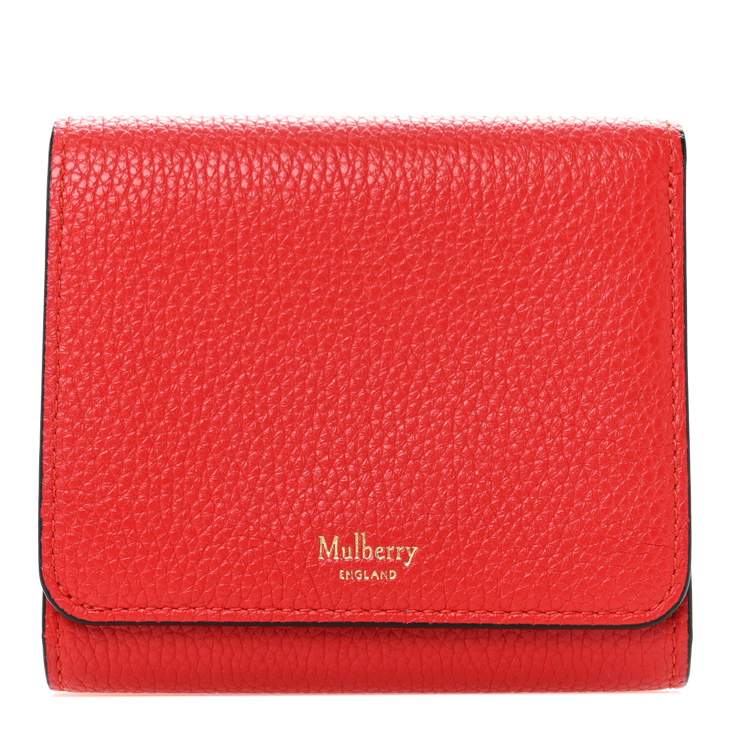 Mulberry Small Classic Grain Tri-fold Wallet Red 1 of 8