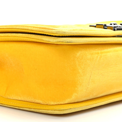 Chanel Velvet Quilted Medium Boy Flap Yellow 8 of 9