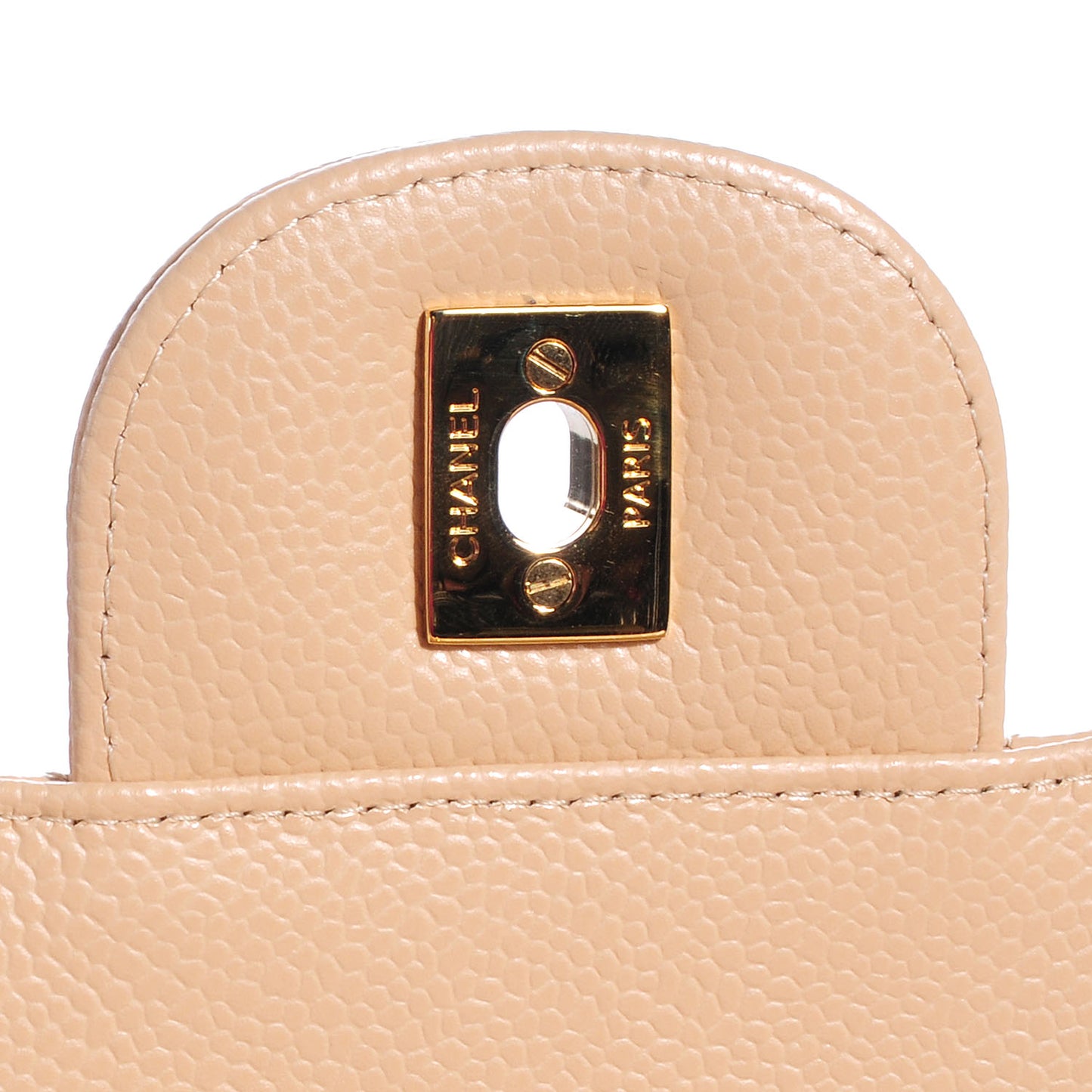 Caviar Jumbo Double Flap Beige Clair