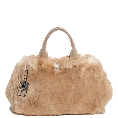 Prada Eco Lapin Faux Fur Open Top Tote Cipria 1 of 14