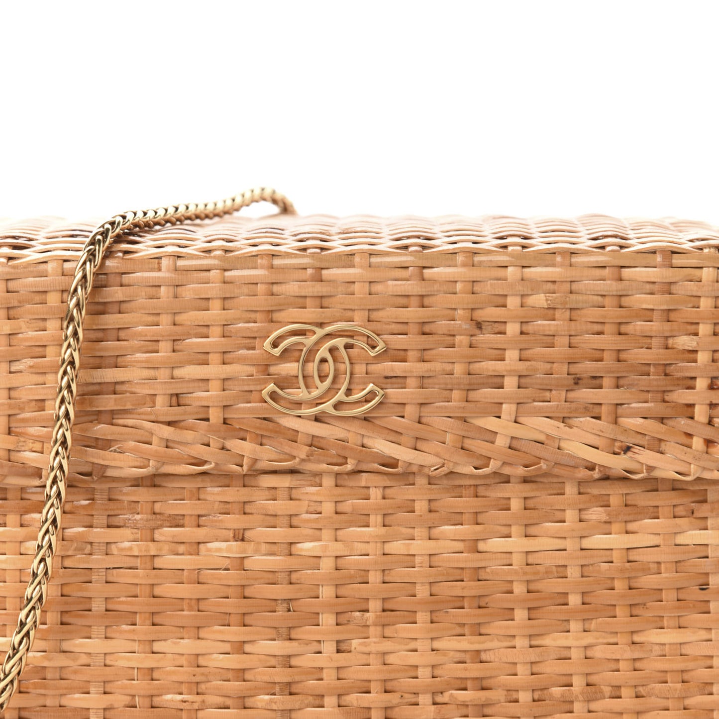 Rattan Basket Shoulder Bag Beige