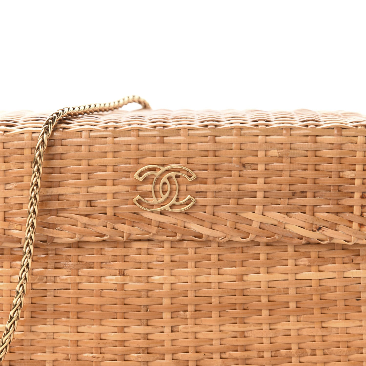 Chanel Rattan Basket Shoulder Bag Beige 11 of 11