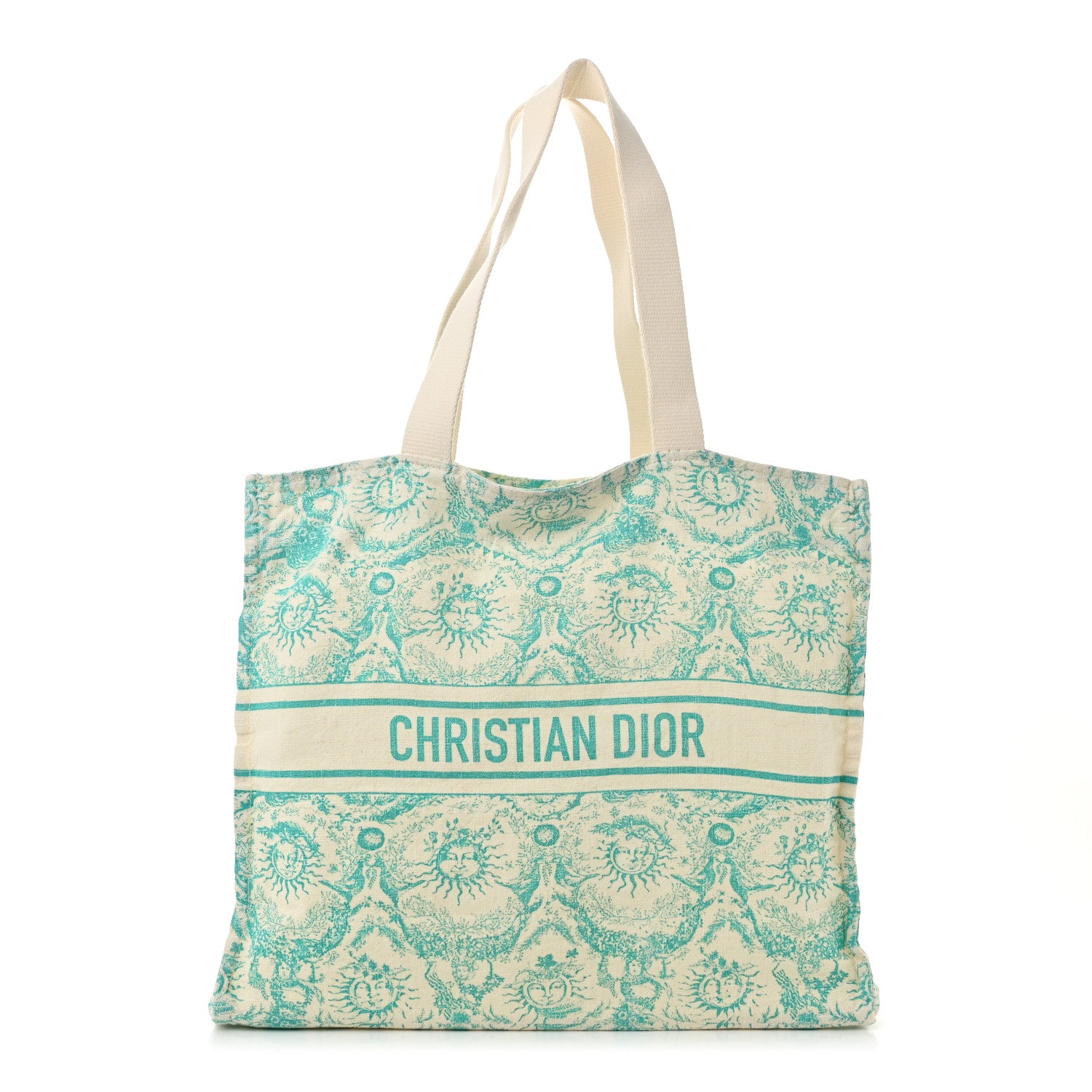 Christian Dior Canvas Dioriviera Toile de Jouy Soleil Tote Aquamarina 1 of 8