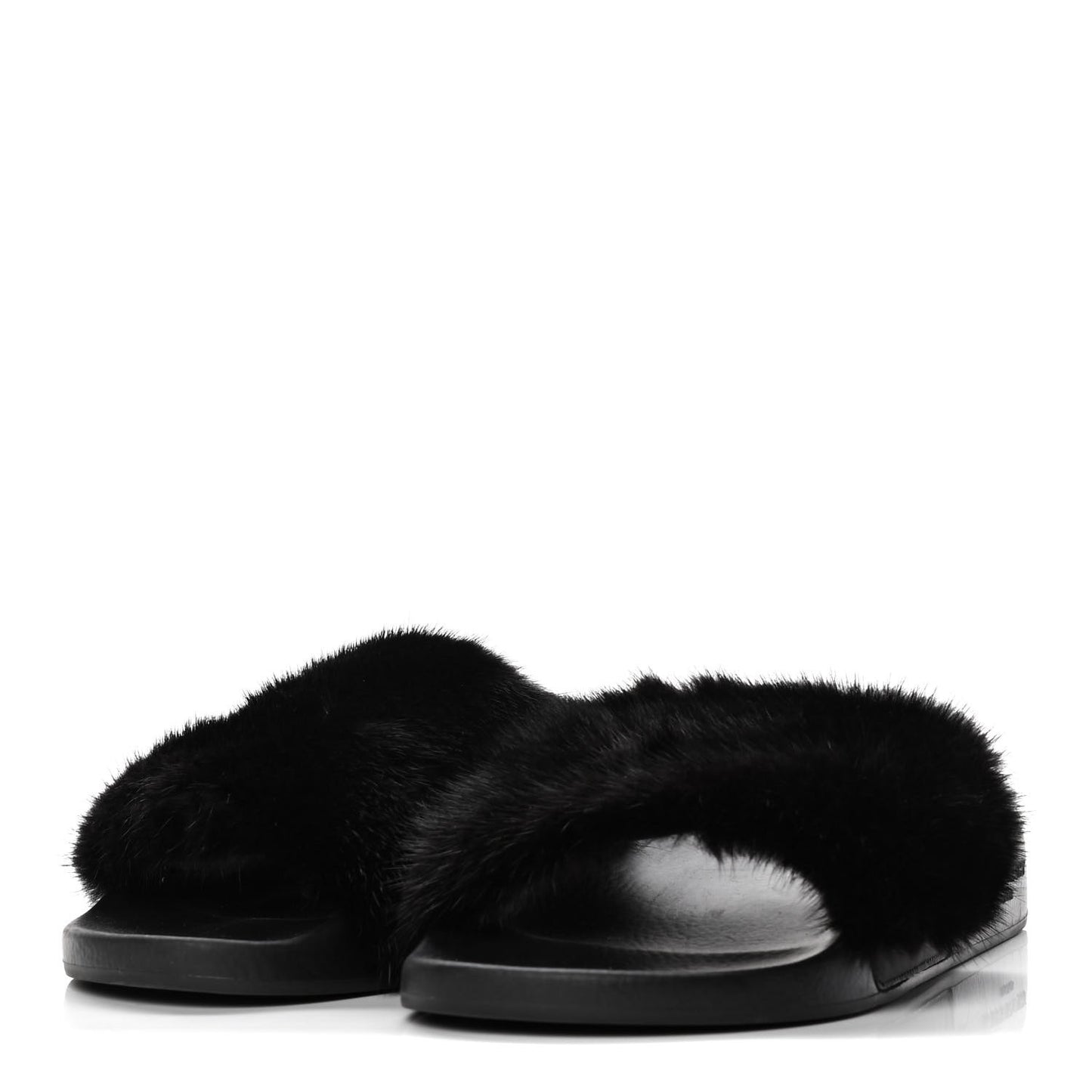 Mink Rubber Slide Sandals 37 Black