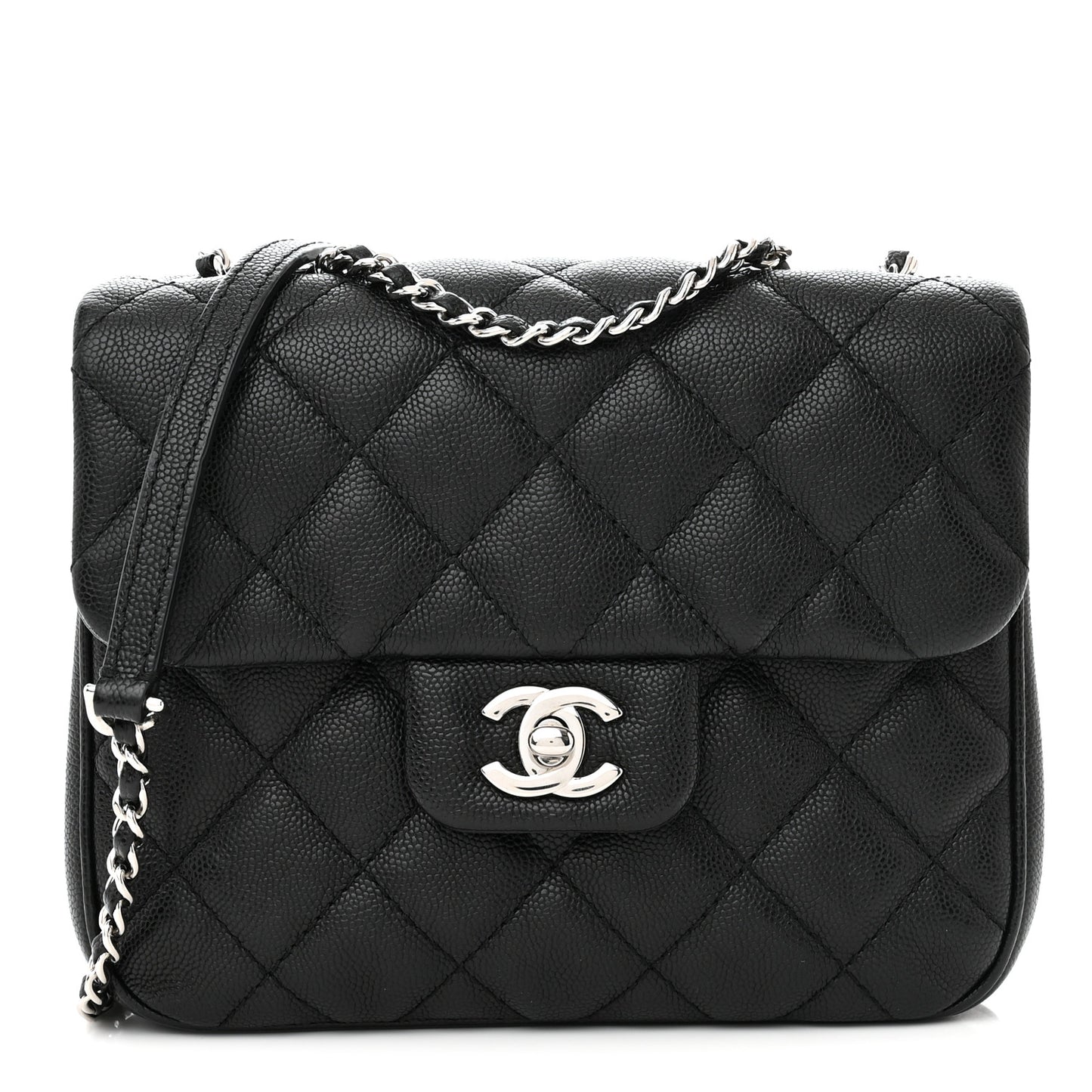Caviar Quilted Small Urban Companion Flap Black
