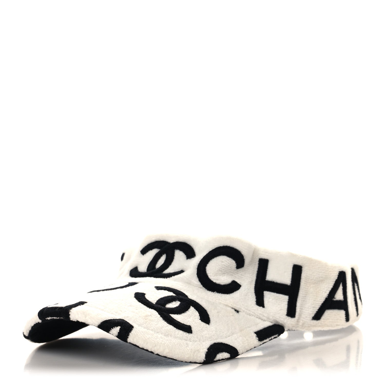Chanel Terry Cotton Logo CC Visor  Ecru White 1 of 8