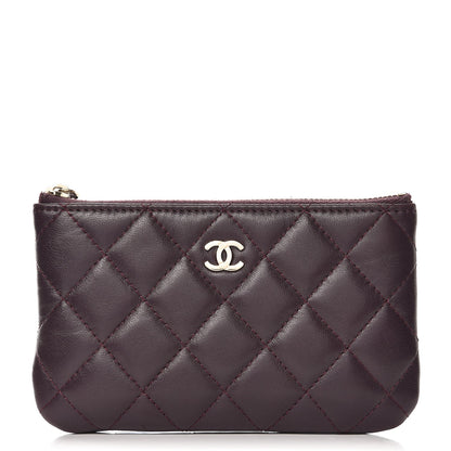 Chanel Lambskin Quilted Small Cosmetic Case Dark Purple 1 of 8