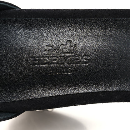 Hermes Suede Goatskin Glam 60 Sandals 37 Black 8 of 8