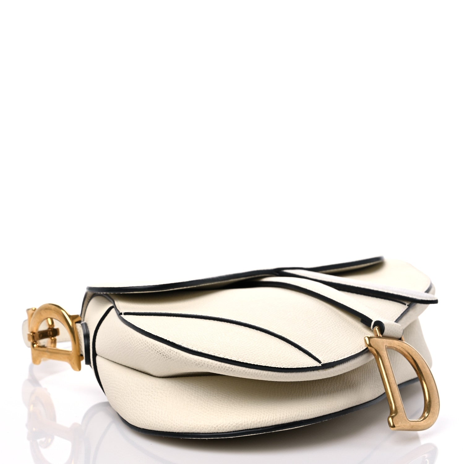 Christian Dior Grained Calfskin Saddle Bag White 4 of 13