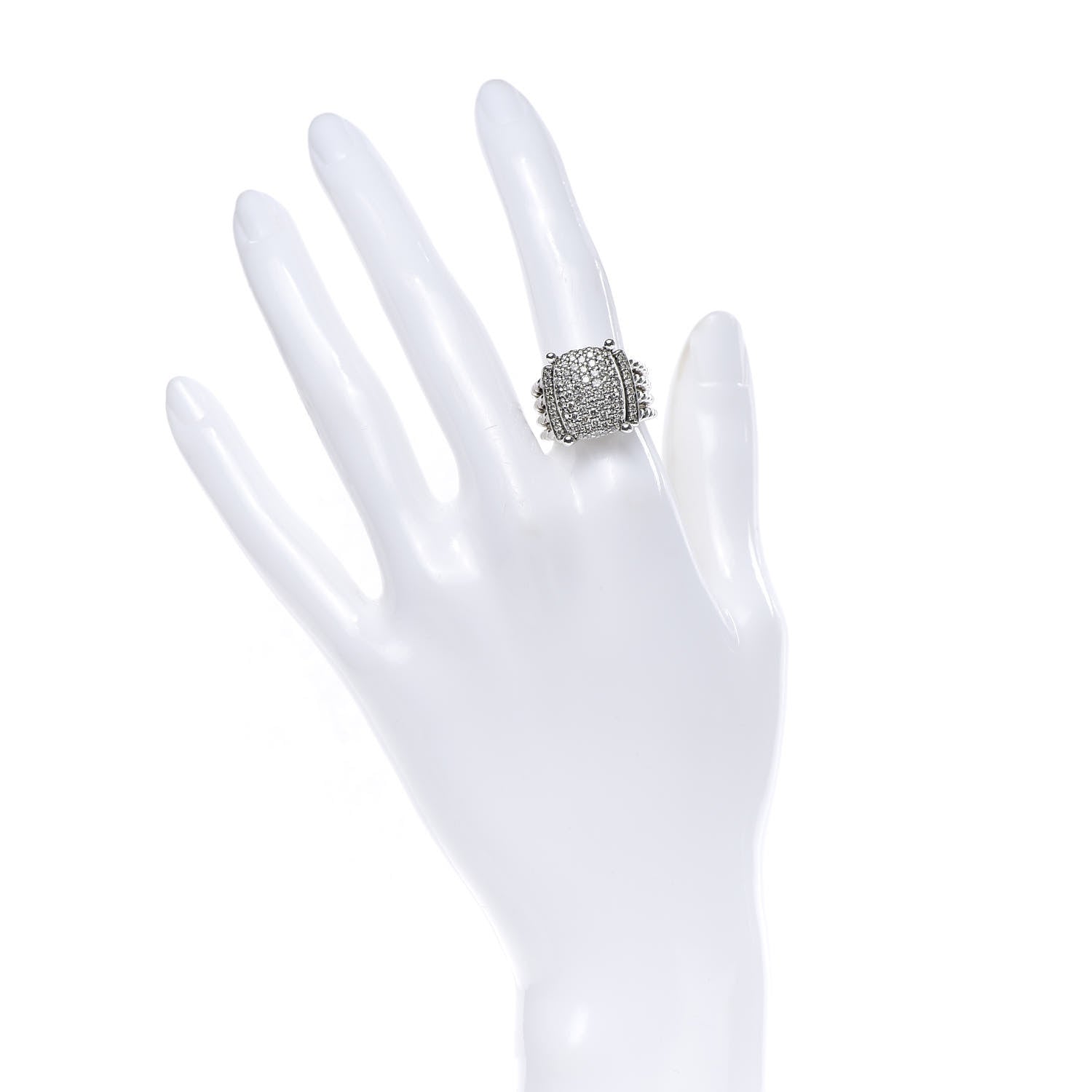 David Yurman Sterling Silver Diamond 16mm Wheaton Ring 53 6.25 2 of 5
