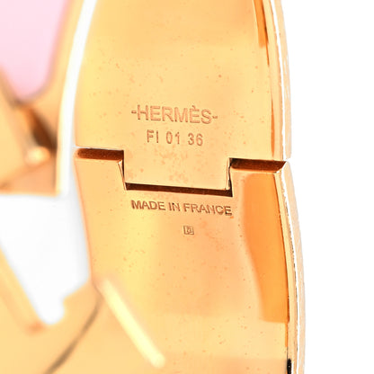 Hermes Enamel Wide Clic Clac H Bracelet PM Rose Dragee 5 of 5