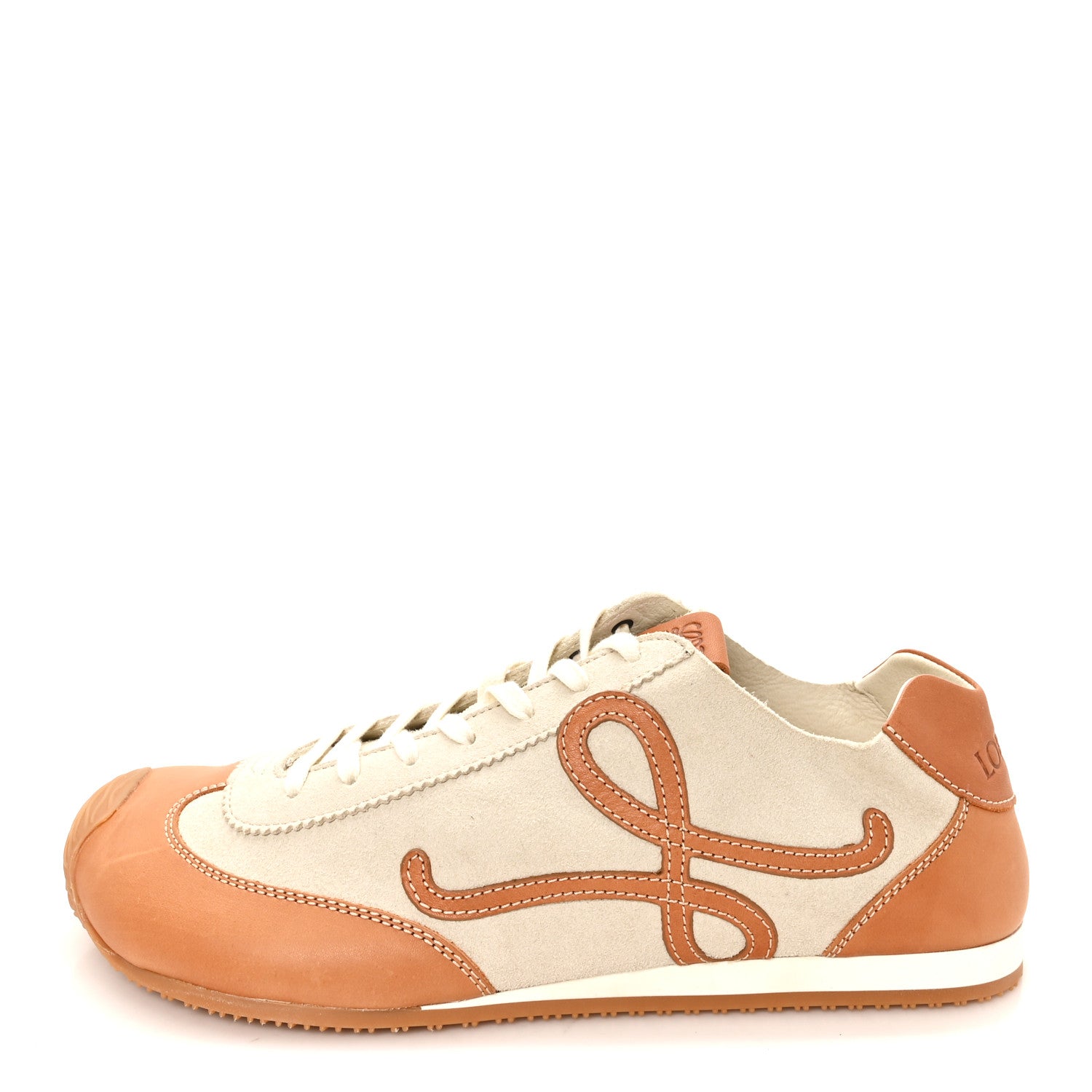 Loewe Deerskin Calfskin Mens Ballet Runners 2.0 Sneakers  44 Soft White Tan 1 of 8