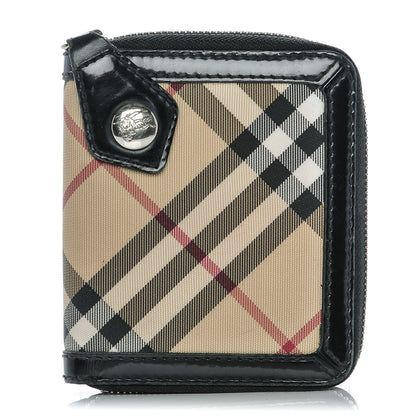 Burberry Supernova Check Compact Zip Around Wallet Black 1 of 7