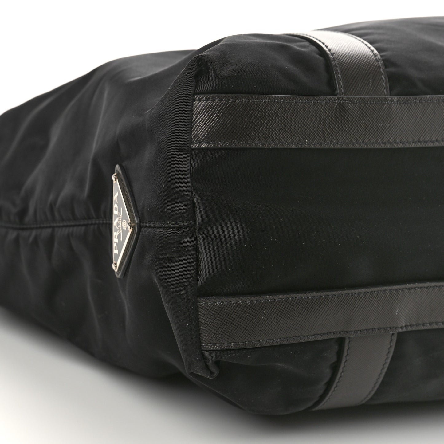 Tessuto Nylon Tote Black Cuoio