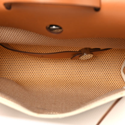 Hermes Toile Vache Calfskin Herbag 30 PM Backpack Natural 5 of 15