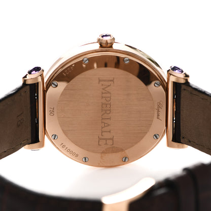Chopard 18K Rose Gold Alligator Diamond Bezel Mother of Pearl 36mm Imperiale Quartz Watch 4 of 4