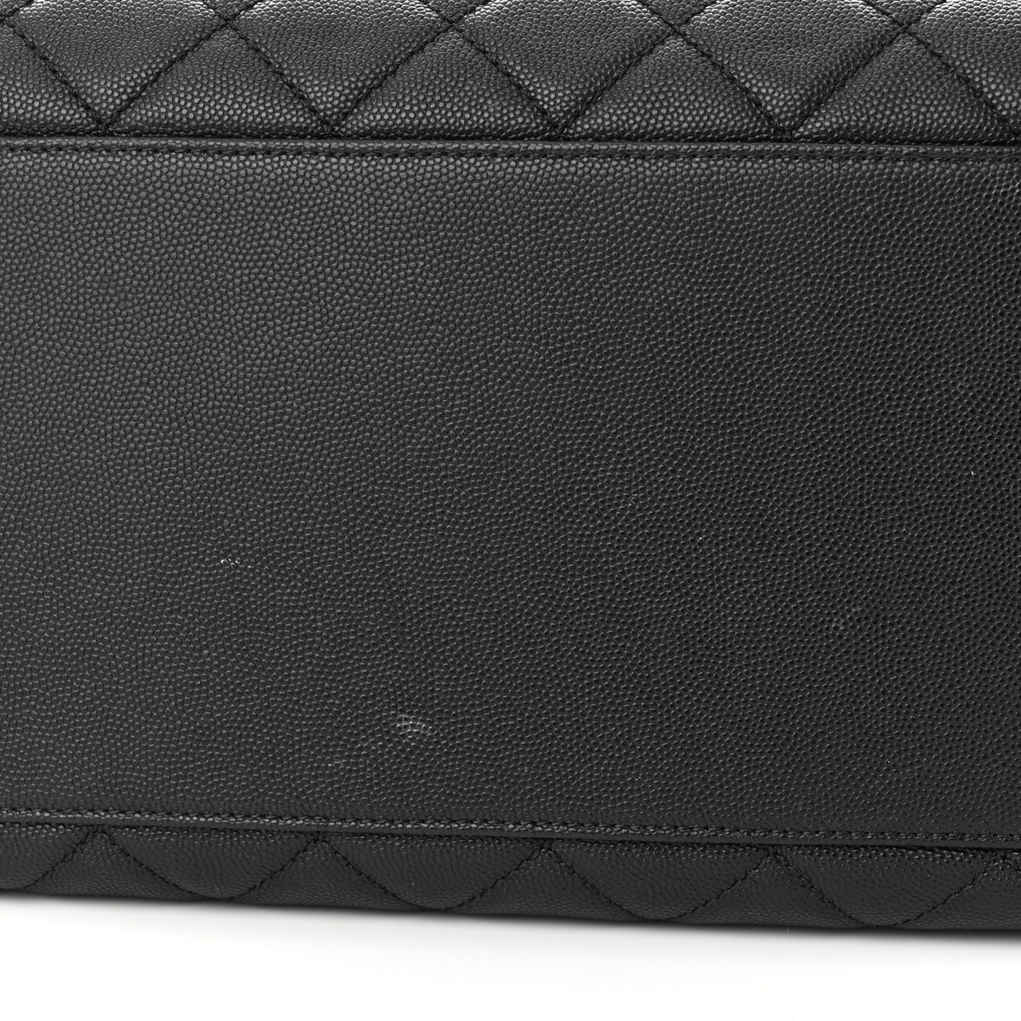 Caviar Lizard Quilted Large Coco Handle Shopping Tote Black