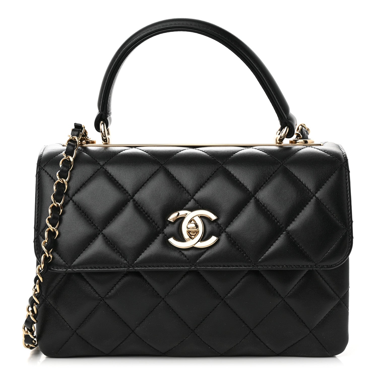 Chanel Lambskin Quilted Small Trendy CC Dual Handle Flap Bag Black 1 of 10