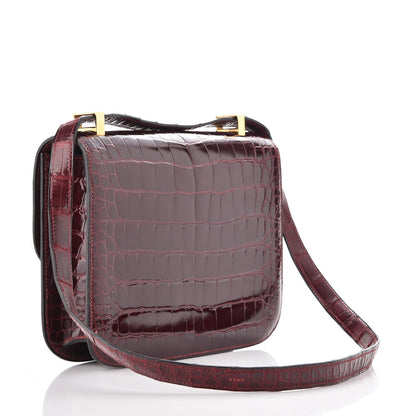 Hermes Shiny Alligator Constance 23 Bordeax 3 of 18