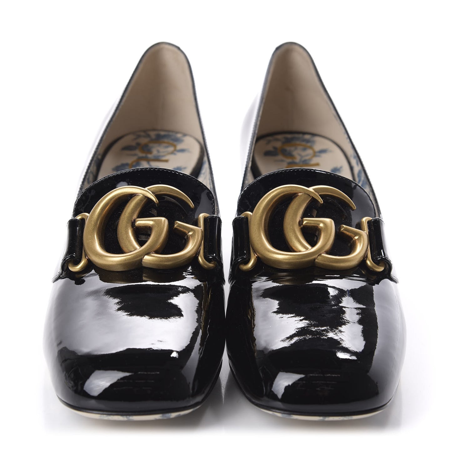 Vernice GG Victoire 55mm Loafer Pumps 38 Black