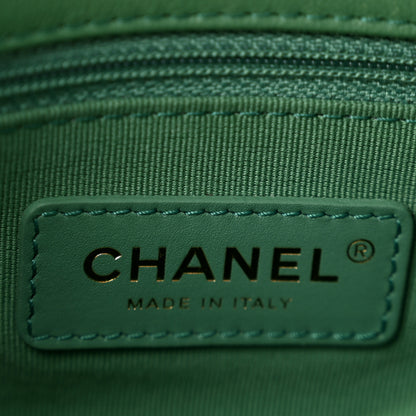 Chanel Lambskin Quilted Mini Logo Flap With Handle Green 6 of 12
