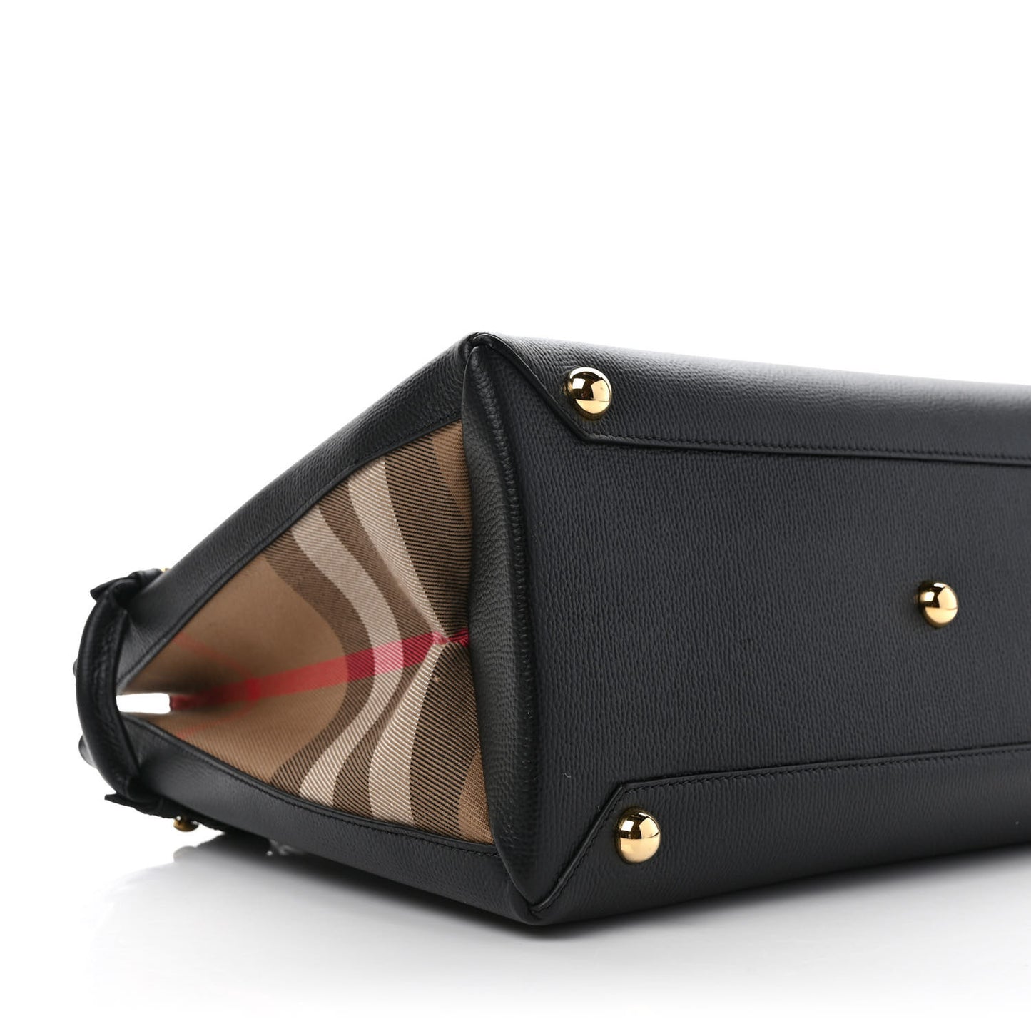 Derby Calfskin House Check Medium Banner Tote Black