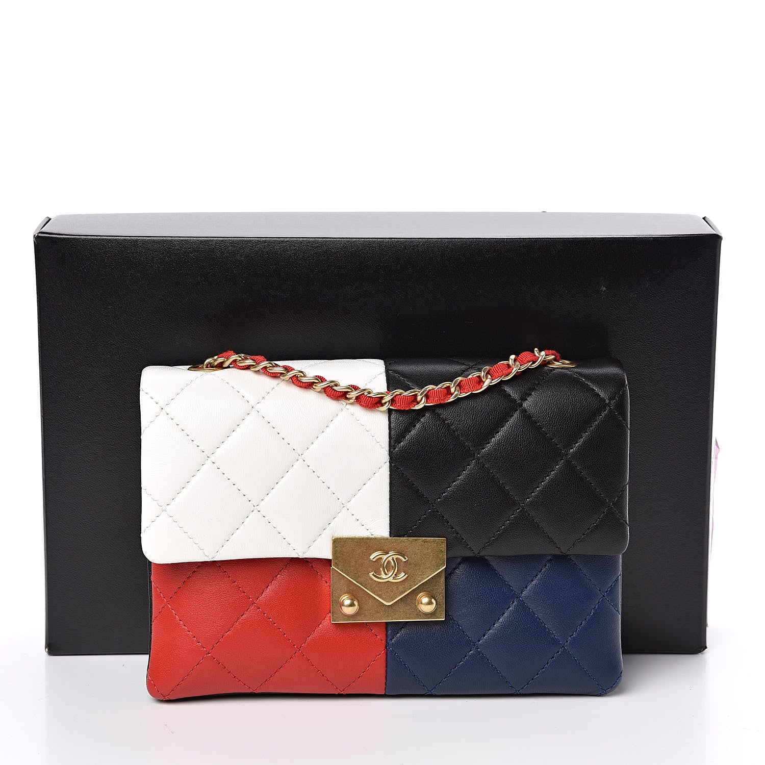Chanel Lambskin Quilted Yin Yang Flap Red White Blue Black 11 of 11