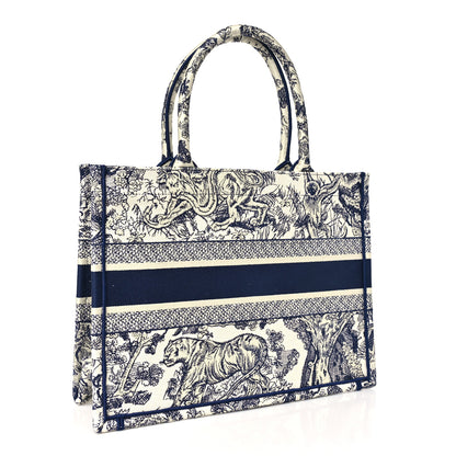 Christian Dior Canvas Embroidered Medium Dioriviera Toile De Jouy Book Tote Blue 3 of 11