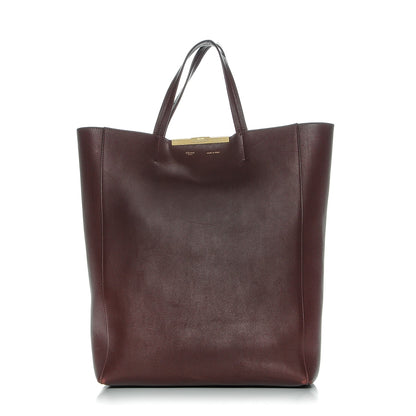 Celine Calfskin Clasp Vertical Cabas Burgundy 1 of 8