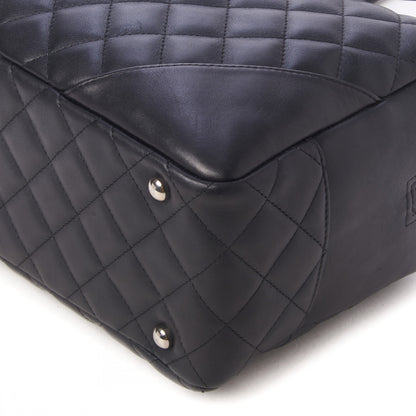 Chanel Calfskin Quilted Large Cambon Bowler Black White 5 of 9