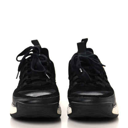 Chanel Velvet Calfskin Mixed Fibers CC Sneakers 35 Black 3 of 9